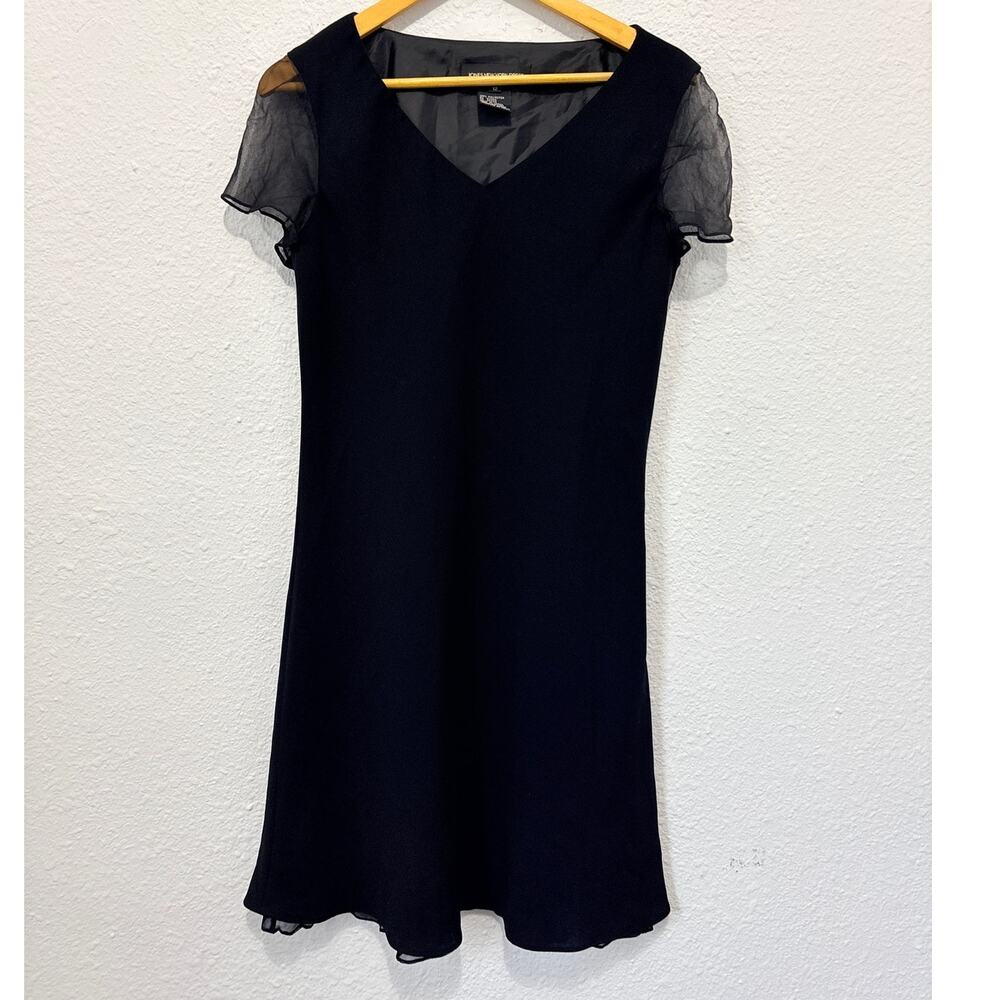 Vintage Y2K Black Mini Dress Little Black Dress Sheer Whimsygoth Minimalist